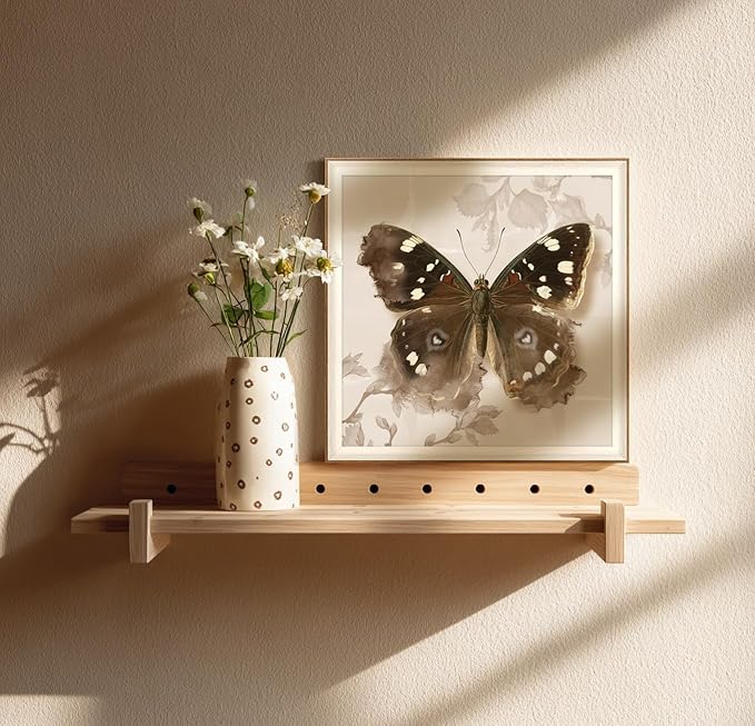 YUEYARIT Framed wall art, vintage wall decor, modern farmhouse style butterfly decor, canvas printed pictures, suitable for gifts, cottagecore bedroom, bathroom, living room, and office artwork (20x20) inch