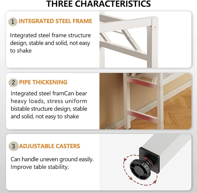 31.5 Inch Foldable Desks for Small Spaces,Foldable Desk No Assembly,Small Table for Bedroom,Teak.