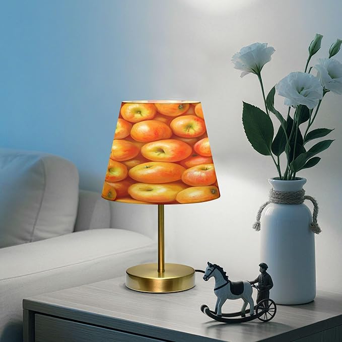 Apple Light Yellow Table Lamp LED Desk Lamp for Bedroom Nightstand Living Room Office Home Decor, 7.9x12.6 inches