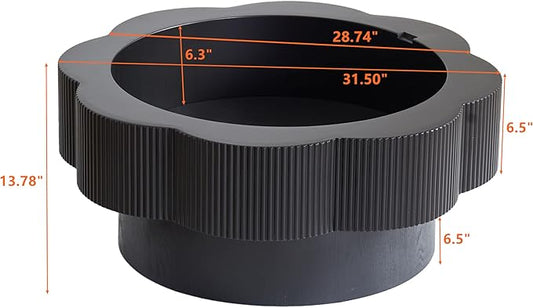 31.50" Modern Coffee Table with Storage, Round Wood Coffee Table Center Table for Living Room, Apartment, Office, Black