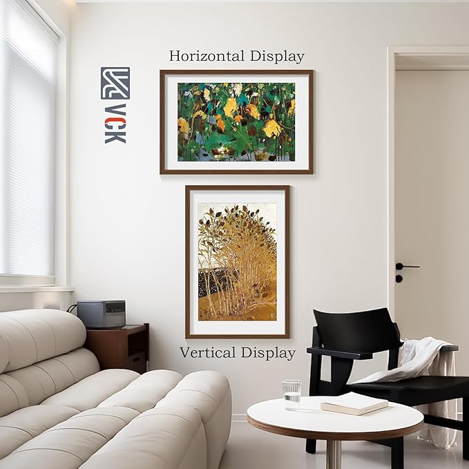 VCK 20x30 Poster Frame 2 Pack - Brown, High-End Wood Picture Frames with Polished Plexiglass, Display 16x24 Photo with Mat or 20x30 without Mat, Art Gallery-Quality, Wall Hanging, Brown