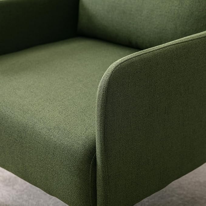 Kmax Accent Chair, Small Upholstered Living Room Chair with Back Cushion and Wide Seat for Small Speace Apartment Bedroom - Green