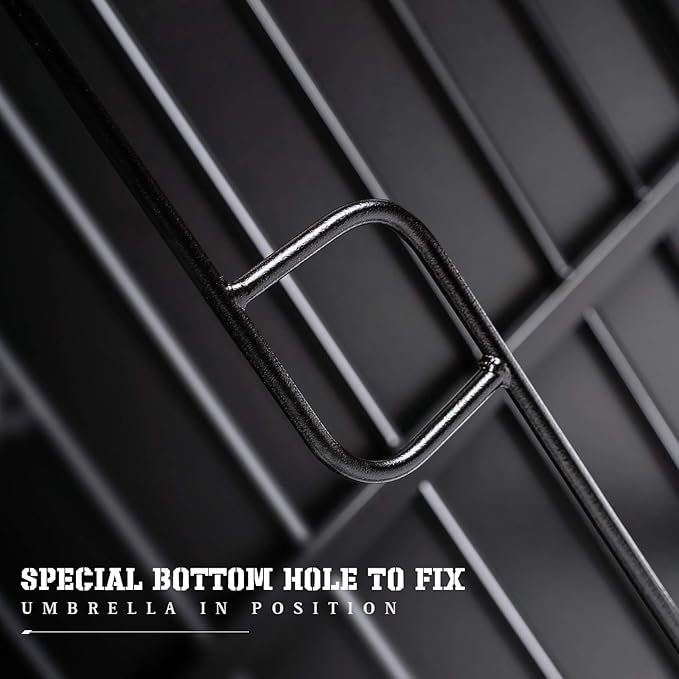 Oakcloud 37" x 37" Patio Dining Table, Outdoor Metal Square Table Patio Furniture Classic Black Table with 1.57" Umbrella Hole, for Garden Backyard Poolside Deck