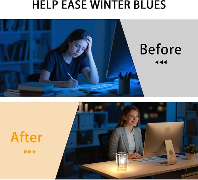 Battery Operated Lamp, Cordless Table Lamp with Timer, Desk Bedside Lamps with LED Warm Light, Glass Small Table Lamp for Bedroom, Bathroom, Living Room, Home Decor - Transparent