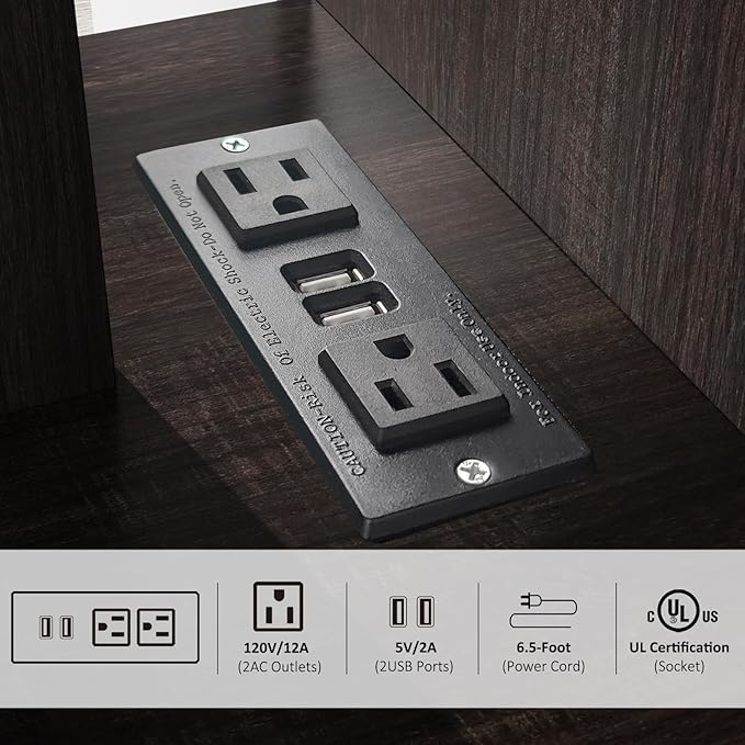 Night Stand with Charging Station, Small Side Table for Couch, USB Ports and Outlet, End Table with 3-Layer Storage Shelves for Small Spaces, Living Room, Bedroom, Bedside (2, Brown)