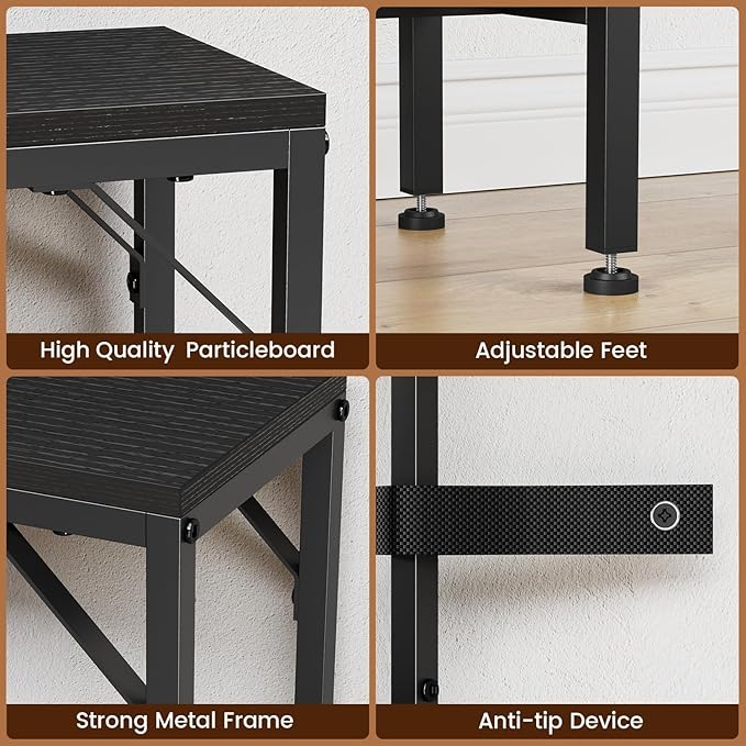 Skinny Console Table with Charging Station and Storage Basket, 31.5'' Couch Table Behind Sofa, Small Entryway Table, Narrow Sofa Table for Hallway, Foyer, Living Room, Black