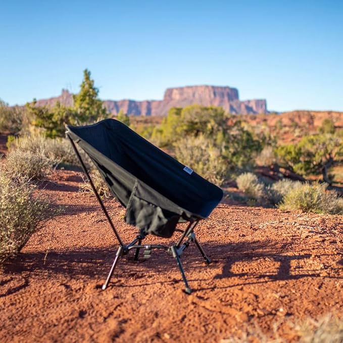 DOD Sugoi Chair - A Portable Camping and Backpacking Chair - Adjustable to The Ideal Height and Seating - Angle for Any Outdoor Activity - Black