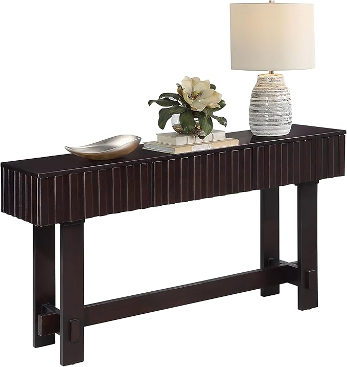 52" Wood Console Table for Entryway, Mid-Century Sofa Table with Storage Drawers for Living Room TV, Hallway Entrance Foyer