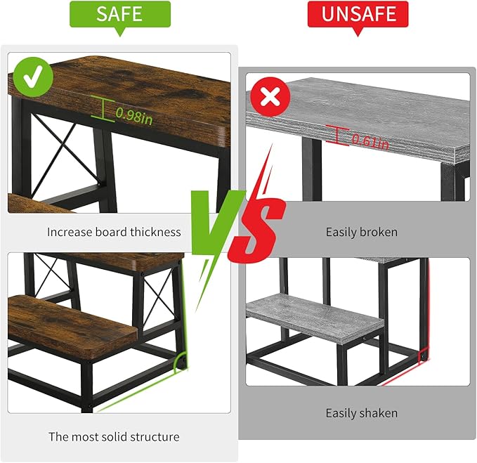 YINMIT Wooden Step Stool for Adults, 2 Tier Heavy Duty Step Stool for High Bed with Non-Slip Feet, Using for Bedroom, Living Room, Bathroom and Kitchen, Hold Up to 500 LBS