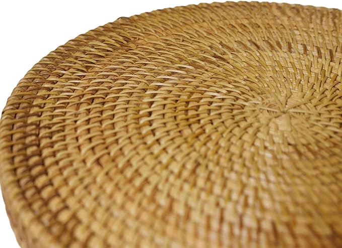 Hand Woven Rattan Serving Basket 11 inch - Round Platter for Fruit, Snacks, Appetizers, Bread, Breakfast, BBQs, Parties - Decorative Tray for Living Room, Kitchen, Dining Decor (Large)