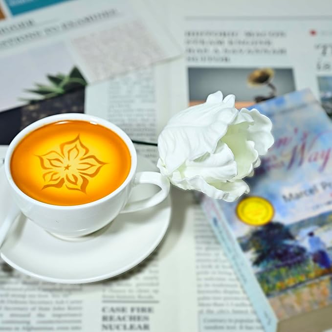 8pcs White Flowers PU Real Touch Flowers Wedding Bouquets Artificial Flowers for Decoration DIY Floral Gifts Cake Topper Home Office Table Decor Farmhouse Table Centerpiece Decorations