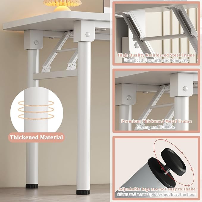 Computer Desk Study Table No Assembly Required,Writing Computer Space Saving Folding Table for Home Office