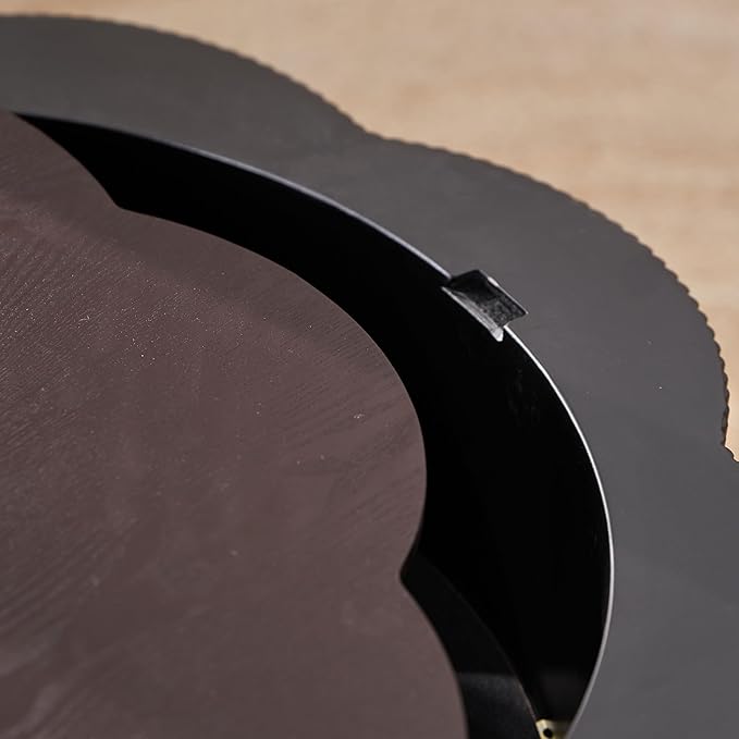 31.50" Modern Coffee Table with Storage, Round Wood Coffee Table Center Table for Living Room, Apartment, Office, Dark Brown