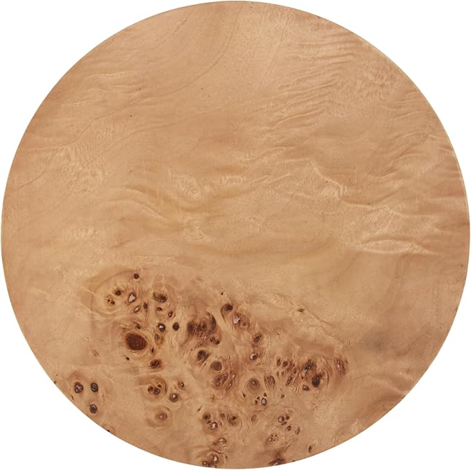 Kate and Laurel Xyler Modern Round Wood and Metal Drink Table, 10 x 10 x 24, Burlwood and Antique Brass, Transitional Pedestal Table for Use as Indoor Plant Stand or Living Room Decor Accent