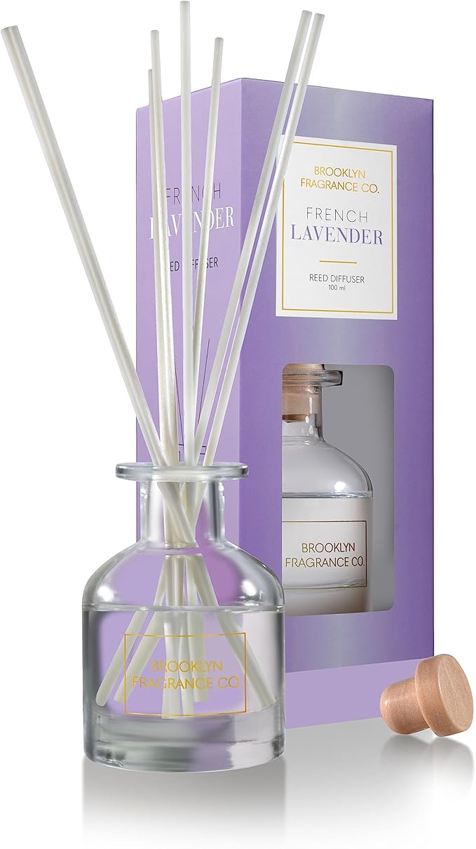 Brooklyn Fragrance Co Expressive Scent Reed Diffuser: Long-Lasting Home Fragrance, 100mL Bottles, Over 20 Scents Including Lavender, Jasmine, Fresh Linens