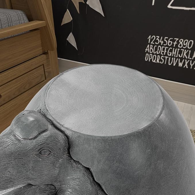 SUNBURY Outdoor Side Table for Patio, Concrete Side Table, Grey Dinosaur Small Side Table End Table, Outdoor Accent Table Garden Stool