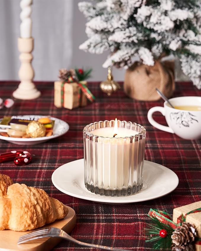 M&SENSE Fresh Baked Pie Soy Candles for Home Scented, Non Toxic Candles, 9.2oz Natural Organic Clean Burning Up to 60 Hours, Christmas Kitchen Decor Gifts for Women