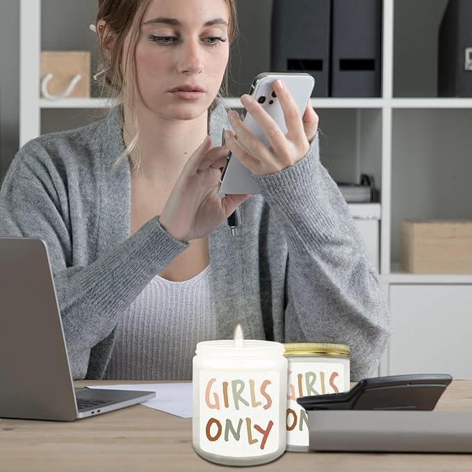 Girls Only Lavender Candle, Girl Gifts, Girls Room Decor, Baby Girl Nursery Decor, Scented Jar Candles for Baby Toddler Little Girls Room Playroom Nursery Decor