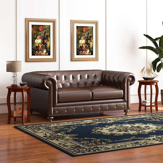 Giantex Round End Table, Wooden Side Table with Storage Shelf, Small Nightstand with Solid Wood Legs, 2-Tier Accent Table for Living Room Bedroom (2, Walnut)