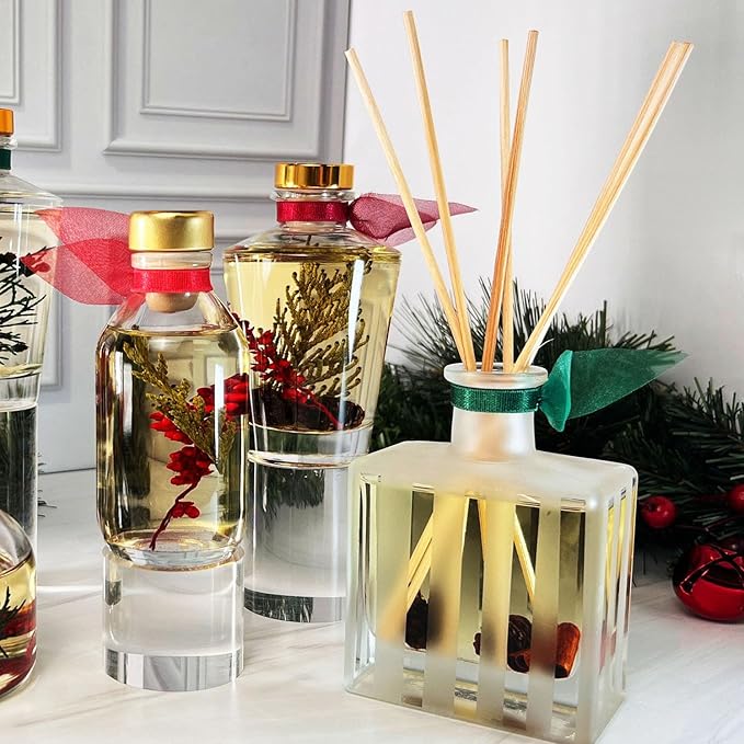 LOVSPA Reed Diffuser Set, Clean Cotton Blossom Scented Oil Diffuser with Sticks, Home Fragrance Accessories for Bathroom Shelf Decor, Aroma Diffusers for Home or Office Desk, USA Made