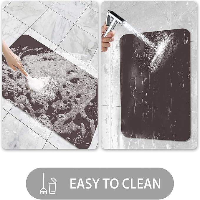 Ultra Thin Door Mat Indoor Entrance, 1/10 in Thin Door Mats for Inside Entry, Non-Slip Rubber Backing Washable Doormat, Fade Resistant, Absorbent, Low Profile Dirt Trapper, 35"X24",Coffee