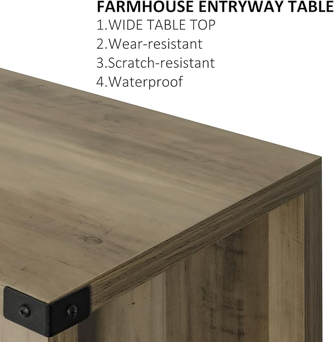 Sofa Table Console Table,Coffee Bar Cabinet,31.5 L x 13.8 D x 34.65 H Entryway Table with 2 Storage Cabinets,Farmhouse Foyer Table,Buffet Sideboard for Kitchen,Hallway (Rustic Brown)