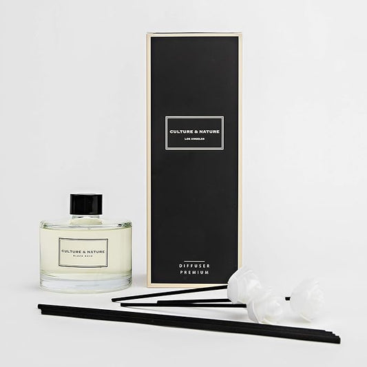 CULTURE & NATURE Reed Diffuser Set 6.7oz (200ml) Black Rose Scented Diffuser with Sticks Home Fragrance Reed Diffuser for Bathroom Shelf Decor