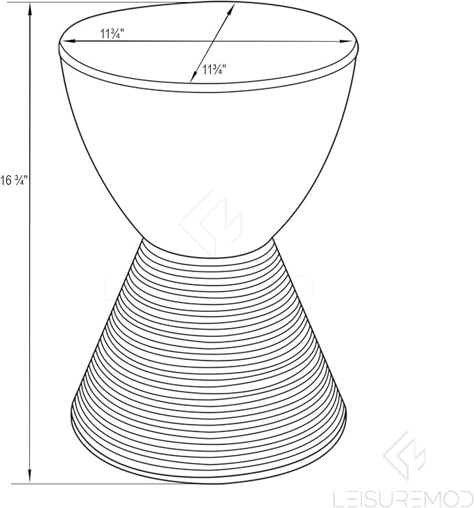 LeisureMod Green Hourglass Side Table with Storage – Modern Ribbed Drum End Table, Removable Lid, Compact Accent Table for Indoor/Outdoor Use
