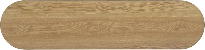 kevinplus 58.9'' Console Table Sofa Table for Entryway, 3-Tier Storage Open Shelf Modern Countryside Farmhouse Style, Elegant Wood Grain & Fluted Design, Easy Assemble, Natural