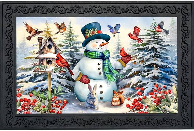 Briarwood Lane Snowman and Birds Doormat