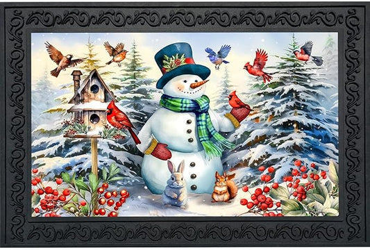 Briarwood Lane Snowman and Birds Doormat