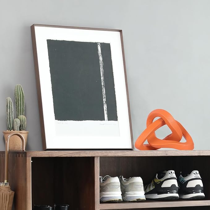 Infinity Knot Sculpture Orange Knot Decor Object, Abstract Knick Knacks Coffee Table Modern Statue, Orange Sculpture for Home Living Room Table Ornaments and TV Stand Bookshelf Decorative