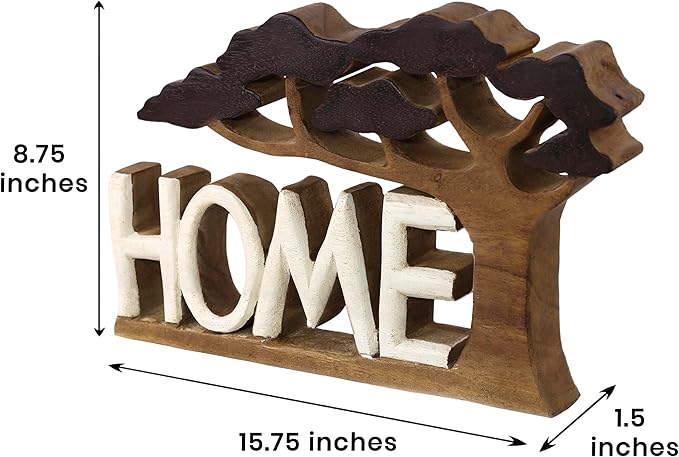 Decozen Gifts for Mom - Wooden Home Sculpture - Mother's Day Birthday Gifts, Home, Office, Living Room, Shelf, Fireplace, Farmhouse, Tabletop, Boho and Mantle Decor - Mothers Day Decorations