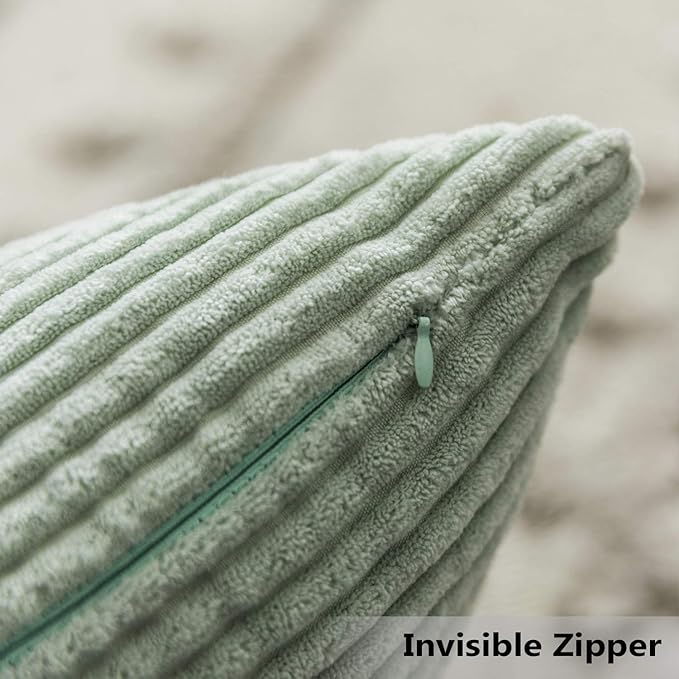 Home Brilliant Decorative Spring Pillow Covers for Couch Set of 2 16x16 Throw Pillow Covers Sofa Bench Sage Green, 40cm, 16 x 16 Inch, Mint