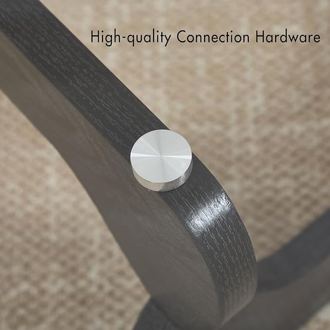 Glass Coffee Table, 44.5" Triangle Center Table with Wood Base Modern Abstract End Table for Living Room Office Patio, Black