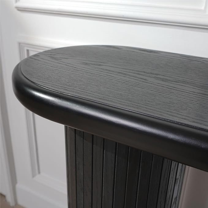 56" Wood Console Table for Entryway, Modern Sofa Table for Living Room, Narrow Hallway Table, Black