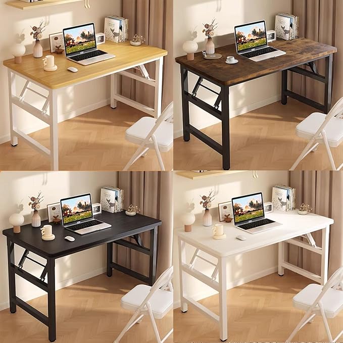47.2 Inch Foldable Desks for Small Spaces,Foldable Desk No Assembly,Small Table for Bedroom,Rustic Brown.