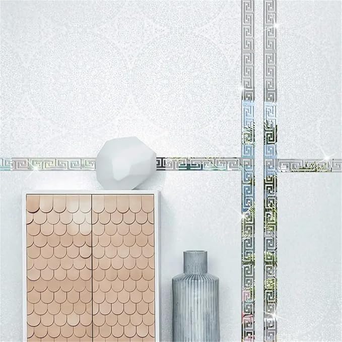 12 Pcs Geometric Shape Acrylic Wall Stickers Removable Adhesive Wall Mirror Decor for DIY Living Room Home Background (Silver)