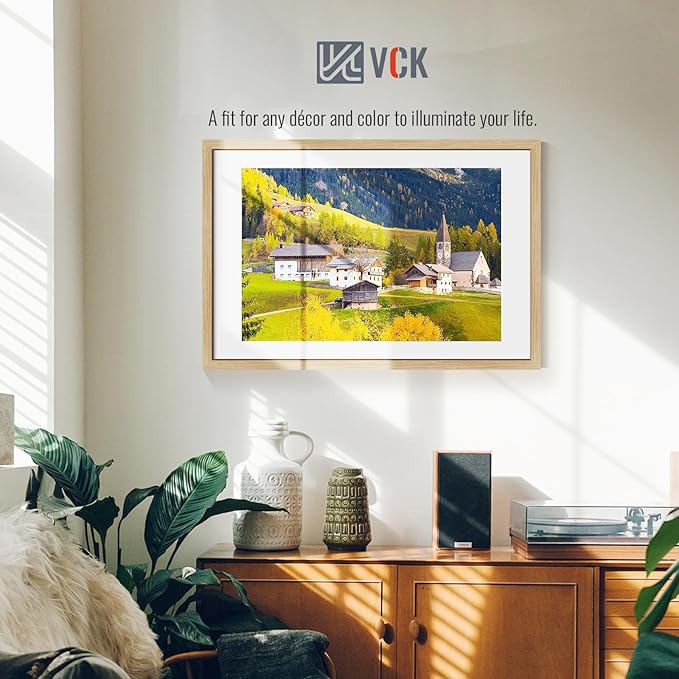 VCK 20x30 Poster Frame 2 Pack - Natural Oak, High-End Wood Picture Frames with Polished Plexiglass, Display 16x24 Photo with Mat or 20x30 without Mat, Art Gallery-Quality, Wall Hanging, Natural Oak