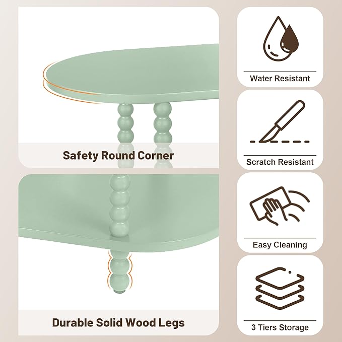 Console Table, Narrow Sofa Table with Storage Shelves, Skinny Side Table for Living Room, Bedroom, Entryway, Foyer, Hallway, Green