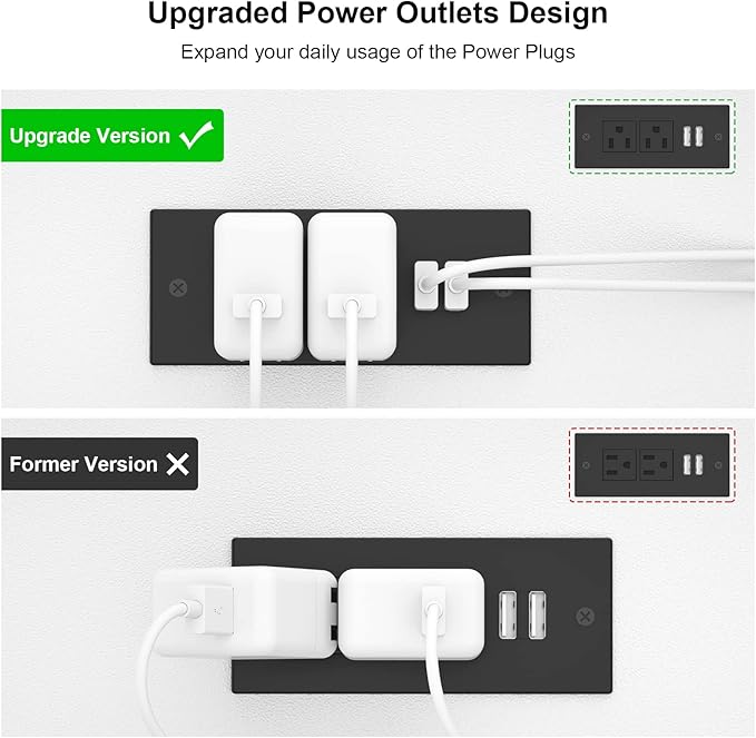 Ecoprsio Entryway Table with Outlets and USB Ports, Console Table with 2 Drawers, Small Sofa Table with Storage Shelves for Living Room, Couch, Hallway, Foyer, Kitchen Counter, 32'', White