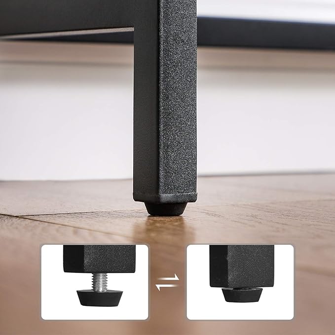 VASAGLE Console Sofa Table, Narrow Entryway Table, for Living Room, Bedroom, Easy Assembly, Rustic Brown and Ink Black ULNT020B01