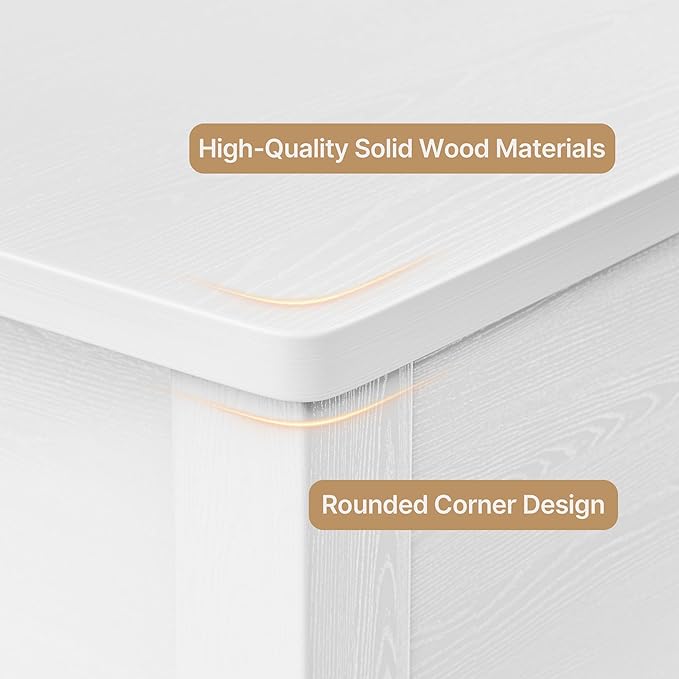 Gizoon Console Table with Drawers, Sofa Table with Storage Shelves, 2-Tier Wooden Entryway Table for Living Room, Kitchen, Hallway, Foyer, White