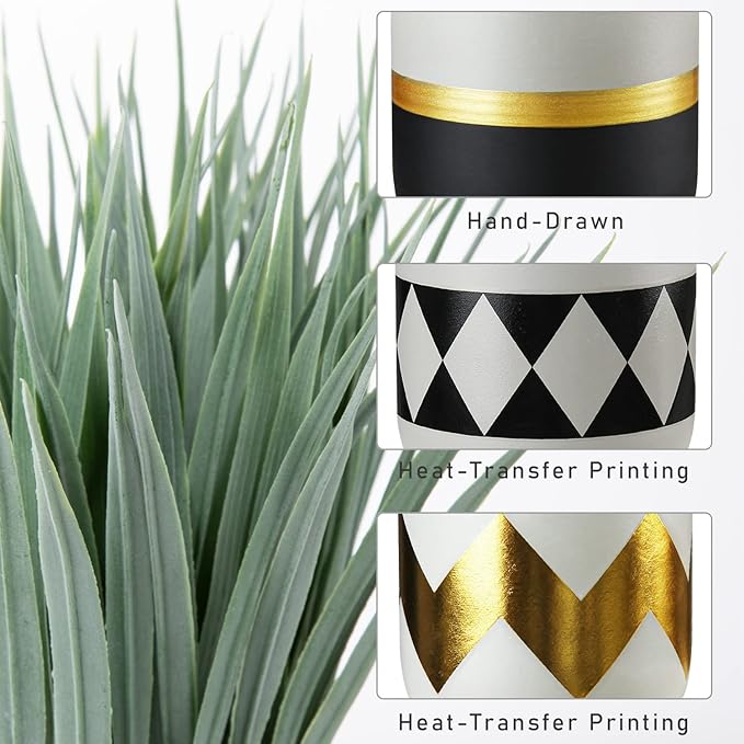 Artificial Plants Small Faux Plant Decor Fake Potted Plant Faux Plants in Pots Fake Grass Pot for Home Table Office Desk Room Bathroom House Indoor Decorative Gifts