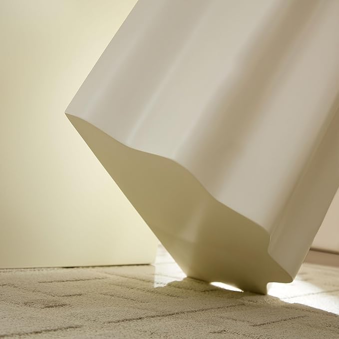 kevinplus 2-in-1 Irregular Nesting Side Table End Table Set of 2 for Living Room, Fiberglass Material & No Assembly, Beige