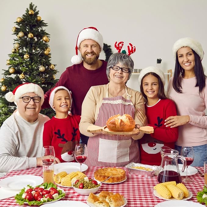 AWIZOM 2 Pcs Christmas Wooden Serving Platters Peppermint Candy and Candy Cane Charcuterie Boards Christmas Wood Trays Decorative Wooden Snack Cheese Dish Plates for Xmas Holiday Housewarming Present