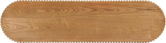 kevinplus 59.8'' Console Table Sofa Table for Entryway, Modern Elegant Design & Reversible Curved Column Leg, Easy Assemble, Brown