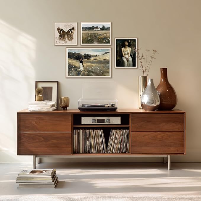 YUEYARIT Framed wall art, vintage wall decor, Countryside farmhouse style decor(16X24) Inches