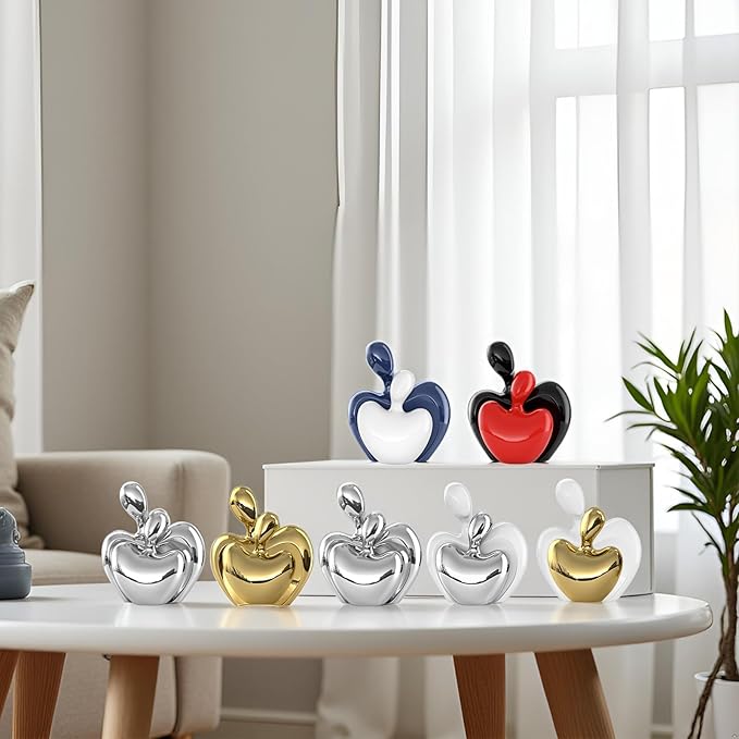 XMGZQ Mini Hugging Couple Statue Ceramic Lover Figurine Home Decor is a Romantic Gift for Her on Wedding Anniversary and Valentines, TV Stand Decoration Knick Knacks for Shelves (Red)