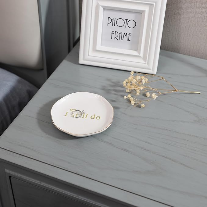 HOME SMILE I Still Do Ring Dish Annniversary Gifts for Women or Wife, Jewelry Dish Holder for Anniversary,Elegant Trinket Tray,Ceramic